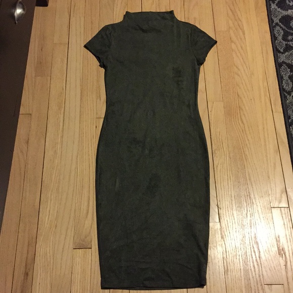 cherry mellow Dresses & Skirts - Olive suede mock neck dress new with tags